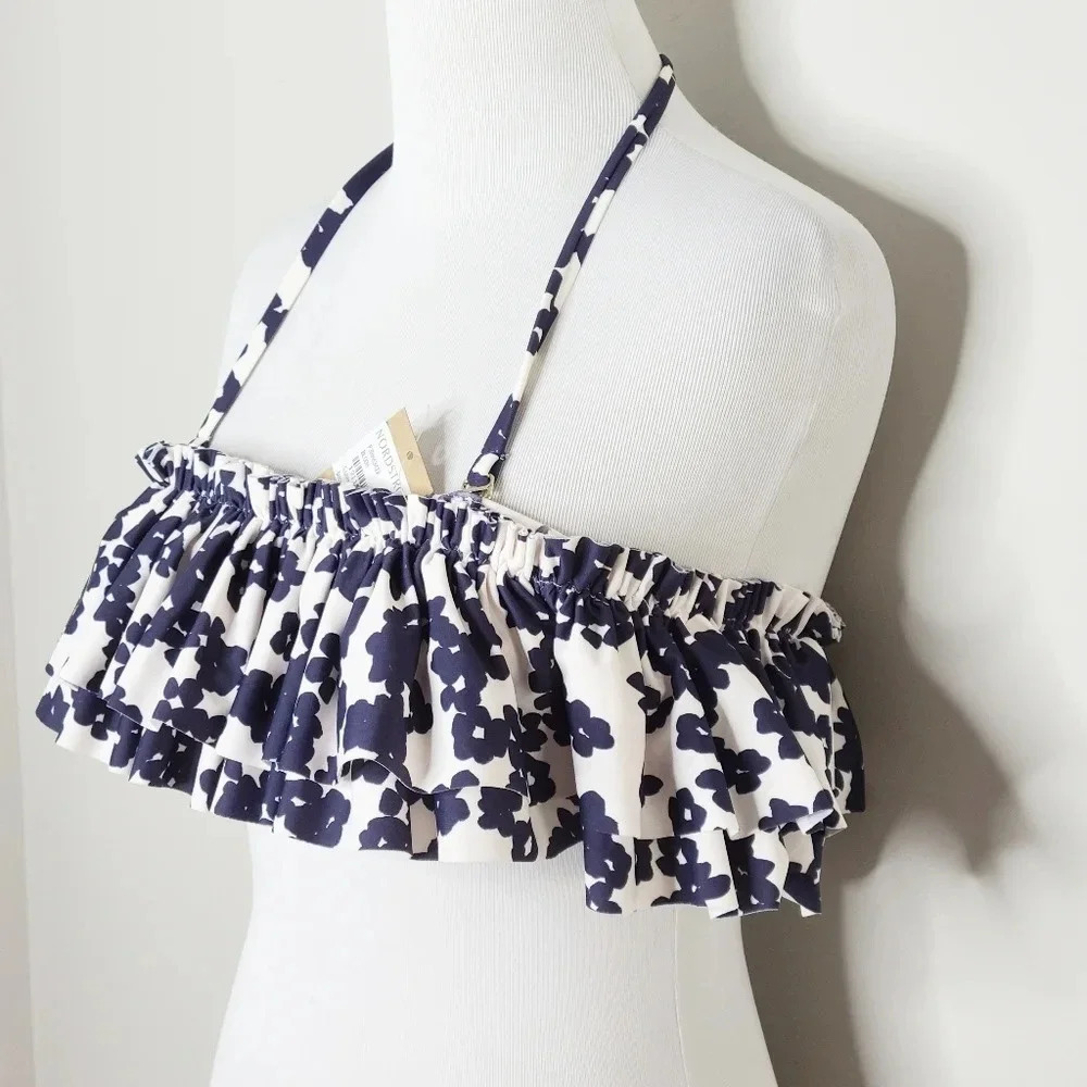 NWT Rachel Roy Bloom Floral Ruffled Swim Top M - Picture 3 of 7